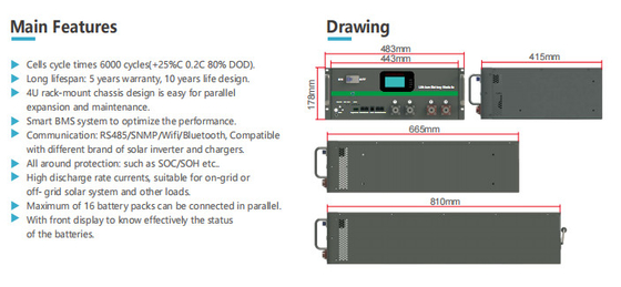 4800WH 100Ah LiFePO4 Battery Pack Lithium Iron Phosphate Cell
