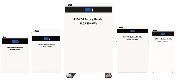 G TECH 51.2V 200Ah 10KWH Wall Mounted LiFePO4 Battery with Long Cycle Life for Solar Energy Storage