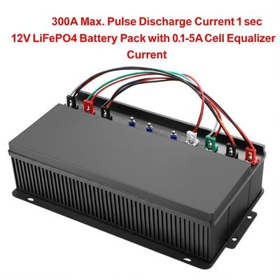300A Max. Pulse Discharge Current 1 sec 12V LiFePO4 Battery Pack with 0.1-5A Cell Equalizer Current