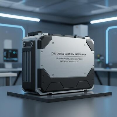 Долговечный литий-ионный аккумуляторный блок для электромобилей, разработанный для обеспечения стабильной мощности в течение длительных циклов зарядки в электромобилях