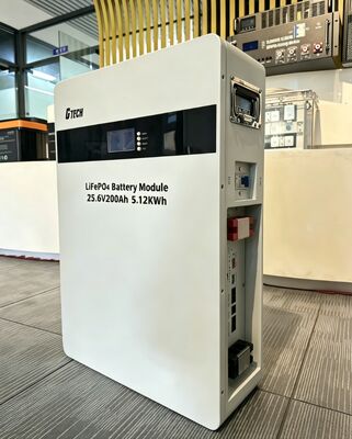 G TECH 25.6V 200Ah 5KWh Настенная батарея LiFePO4 для домашнего хранения энергии с длительным циклом службы